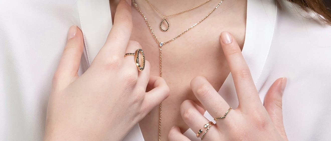 Hands wearing fine jewelry banner